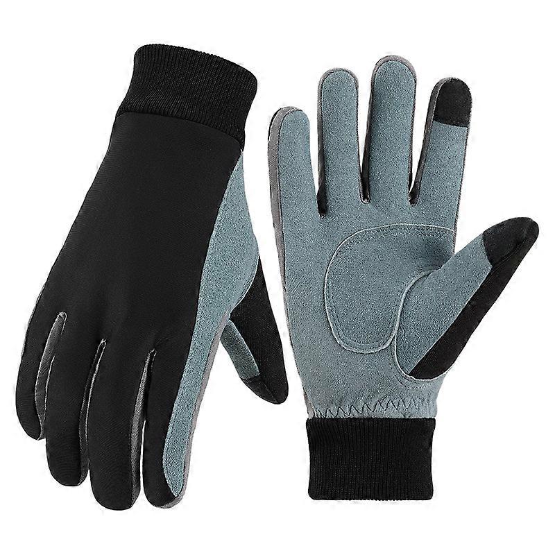 Deer skin touch screen outdoor cold and warm gloves, men's skiing, cycling gloves, windproof