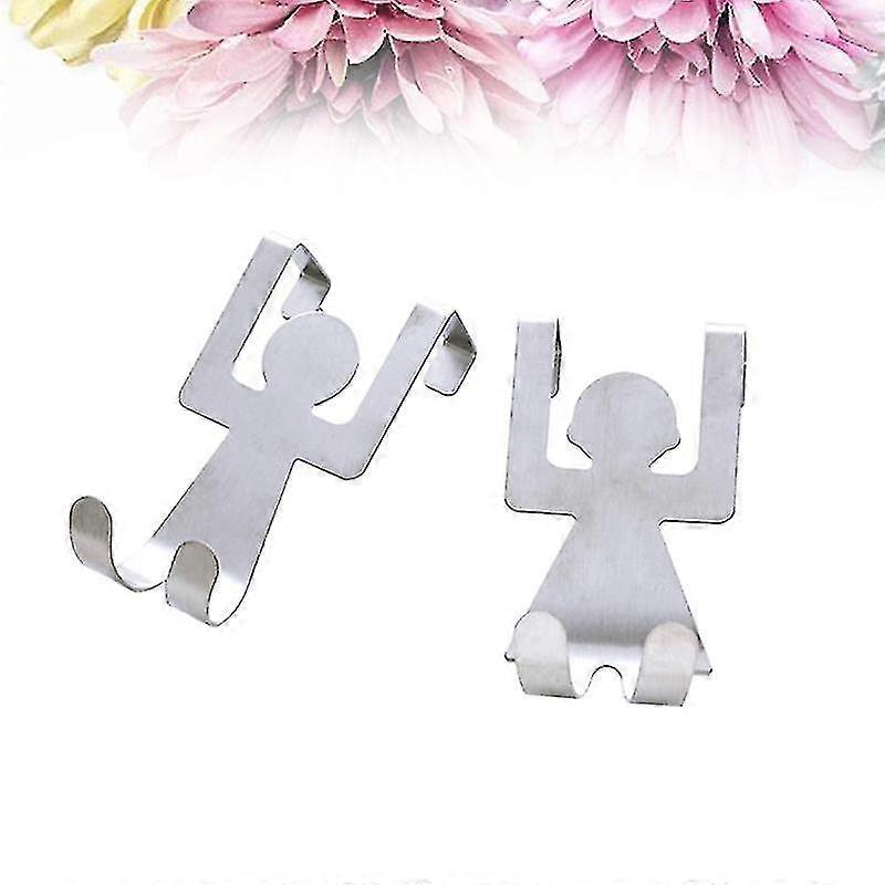 2pcs Humanoid Door Back Hooks Creative Cabinets Door Back Bag Cloth Hanging Hooks Storage