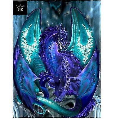 Xh 5D الماس اللوحة الصليب غرزة الأزرق Pterosaur التنين ديناصور التطريز الماس اللوحة الإطار غير المدرجة