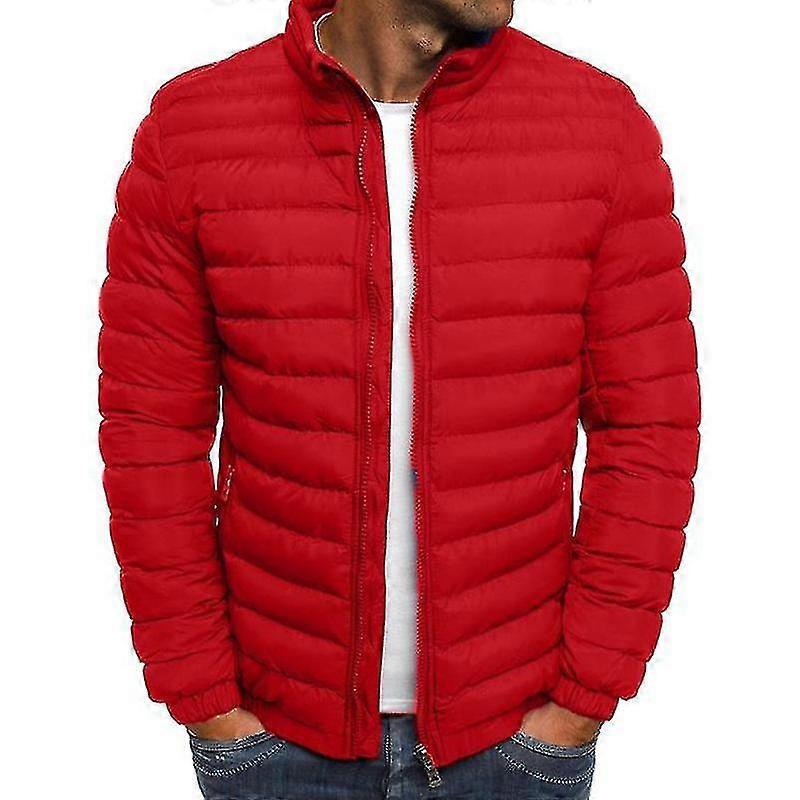 Män Lätt Bubbelrock Puffer Jacka Quilted Vadderade Ytterkläder