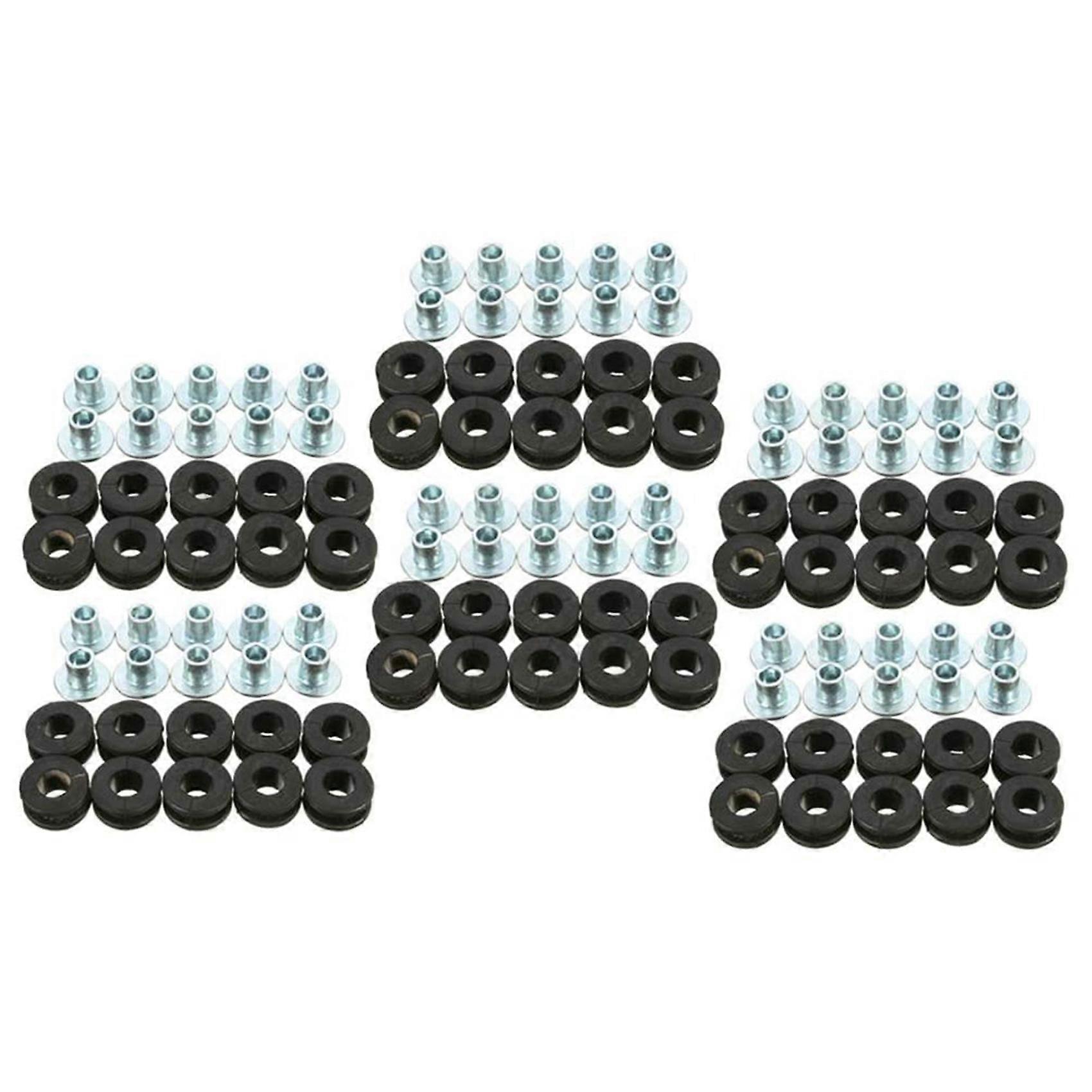 60Pcs Motorcycle Rubber Grommets Kits Motorcycle Windshield Bolts for Fairings Rubber
