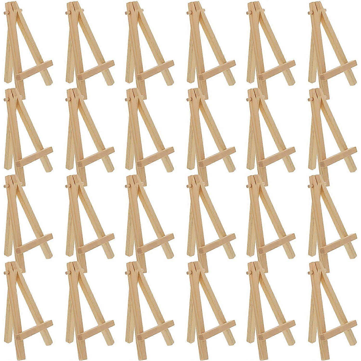 24Pcs 12.7cm Mini Wooden Display Stands, Easels, Table Top Stands