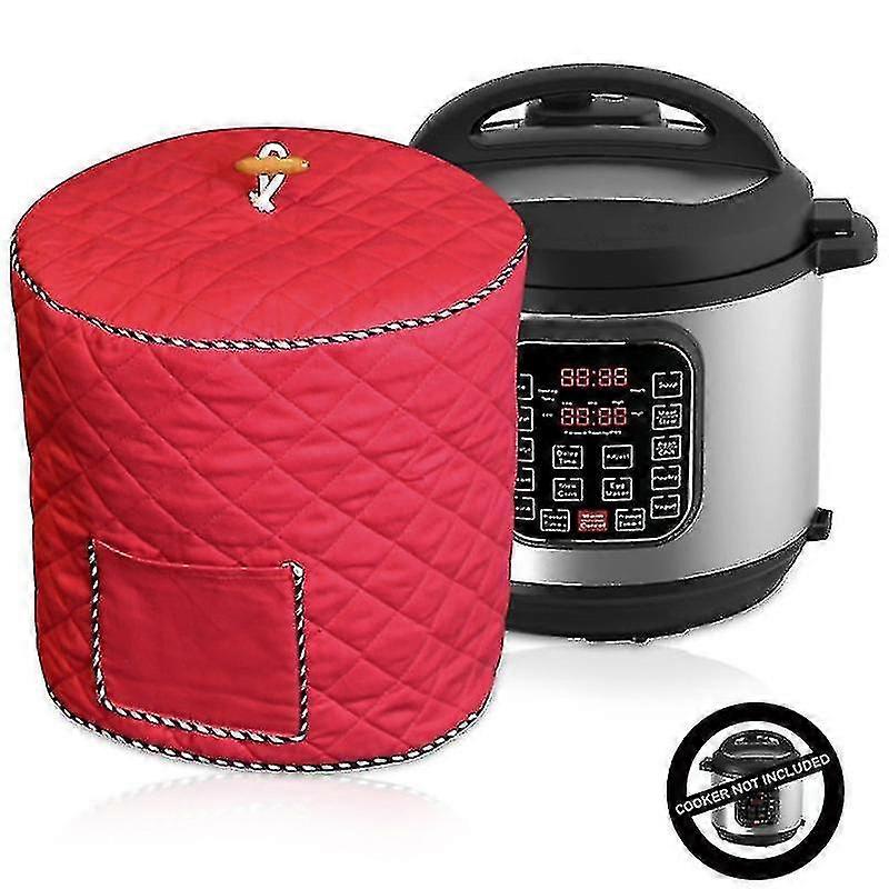 Pressure Cooker Cover 6 Qt/8 Qt. - Custom Made -dust Cover With Pockets For Use With Instant Pot And Compatible Size 6 Quart Red