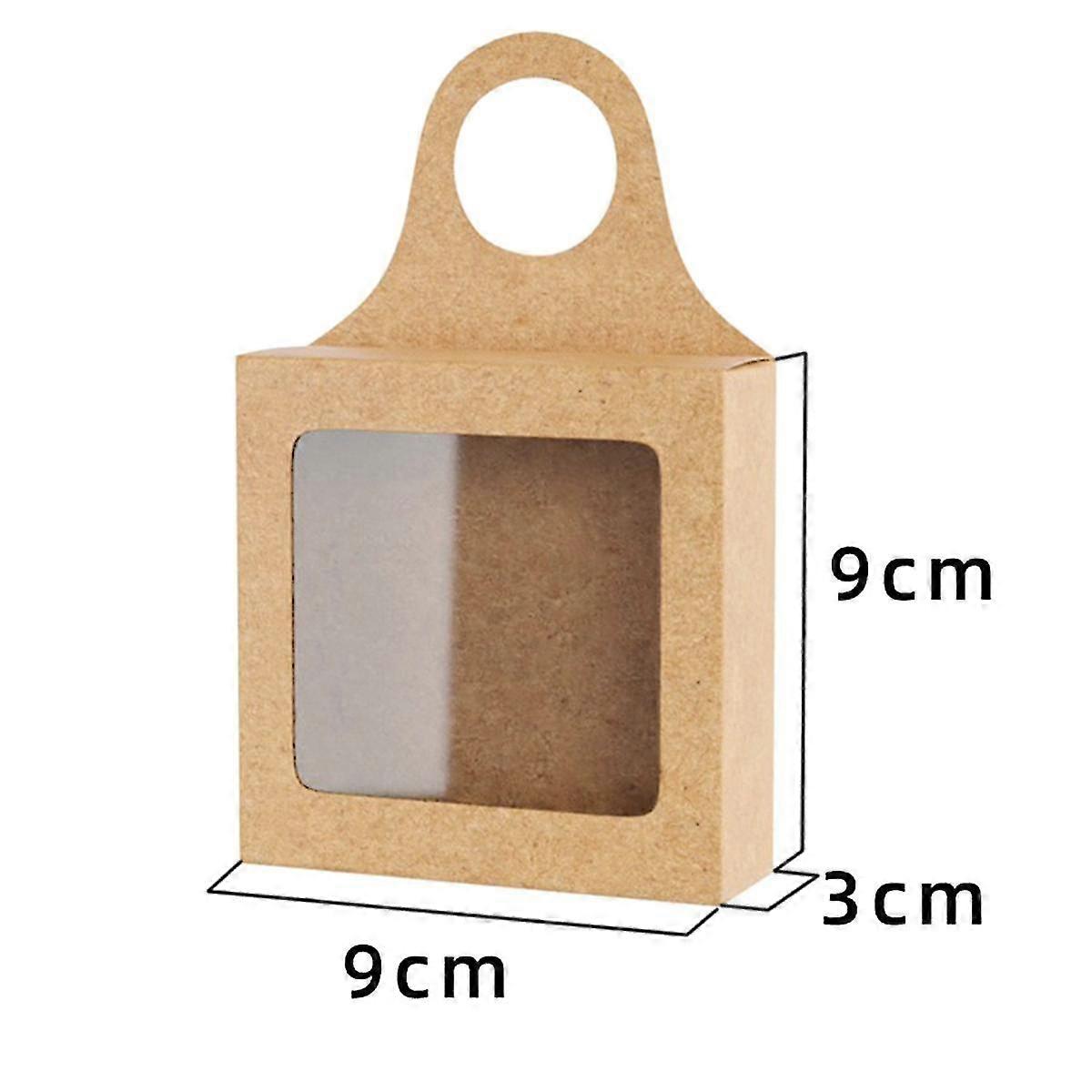 50Pcs Kraft Paper Wine Bottle Box with Window Foldable Wine Candy Boxes for Christmas Wedding Party Wine Accessory Sets