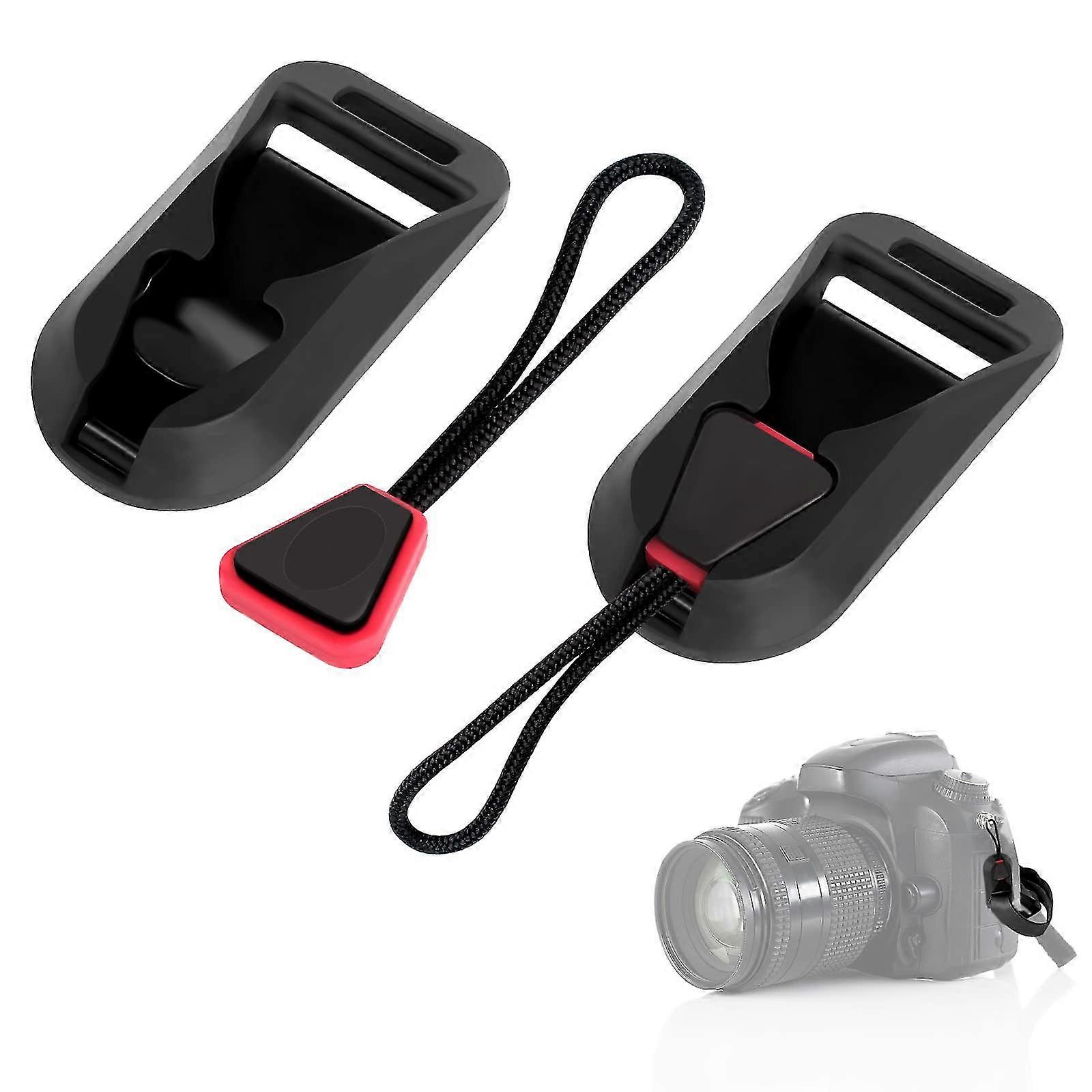 2 Pcs Camera Strap Quick Release Buckles Rapid Connectors With Base, Shoulder Neck Strap Clip Adapter, Camera Strap Quick Release Loops Clips