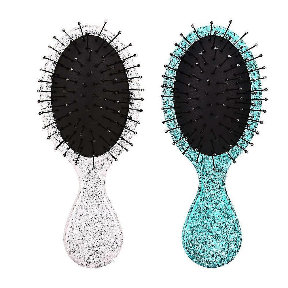 Portable Hair Brush Set Of 2,white+ Blue