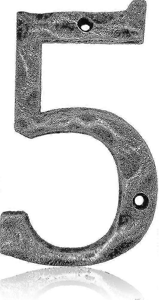 5.5 Inch House Numbers- Unique Cast Iron Metal Address / Mailbox Number For