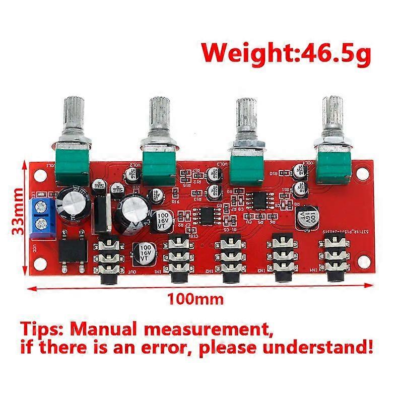GaiBoSiNE5532 stereo sound source four way mixer audio signal mixing board single power supply