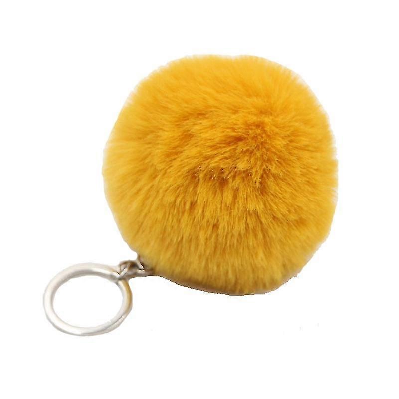 Fluffy Faux Fur Pom Pom Keychain Plush Ball Keyring Women Bag Pendant Jewelry