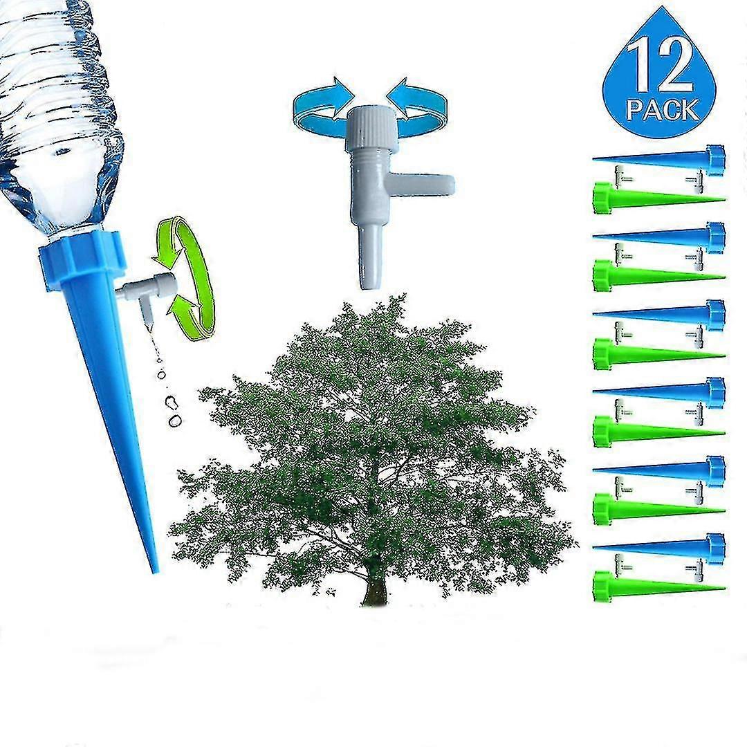 12 Pack Plant Automatic Watering Device,self Spikes System With Slower