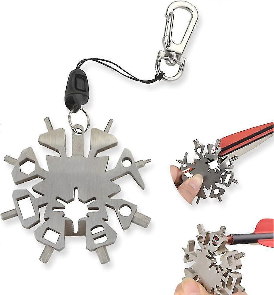 21 In 1 Archery Snowflake Multi-tool Archery Arrow Repair Tool Multi-function Wrench Portable Campin