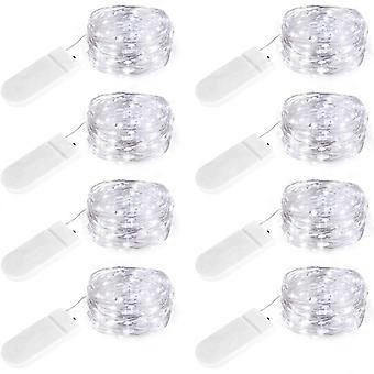 Mini stringa di luci a batteria (inclusa), impermeabile IP65, bianco freddo, filo d'argento 2M 20 LED.