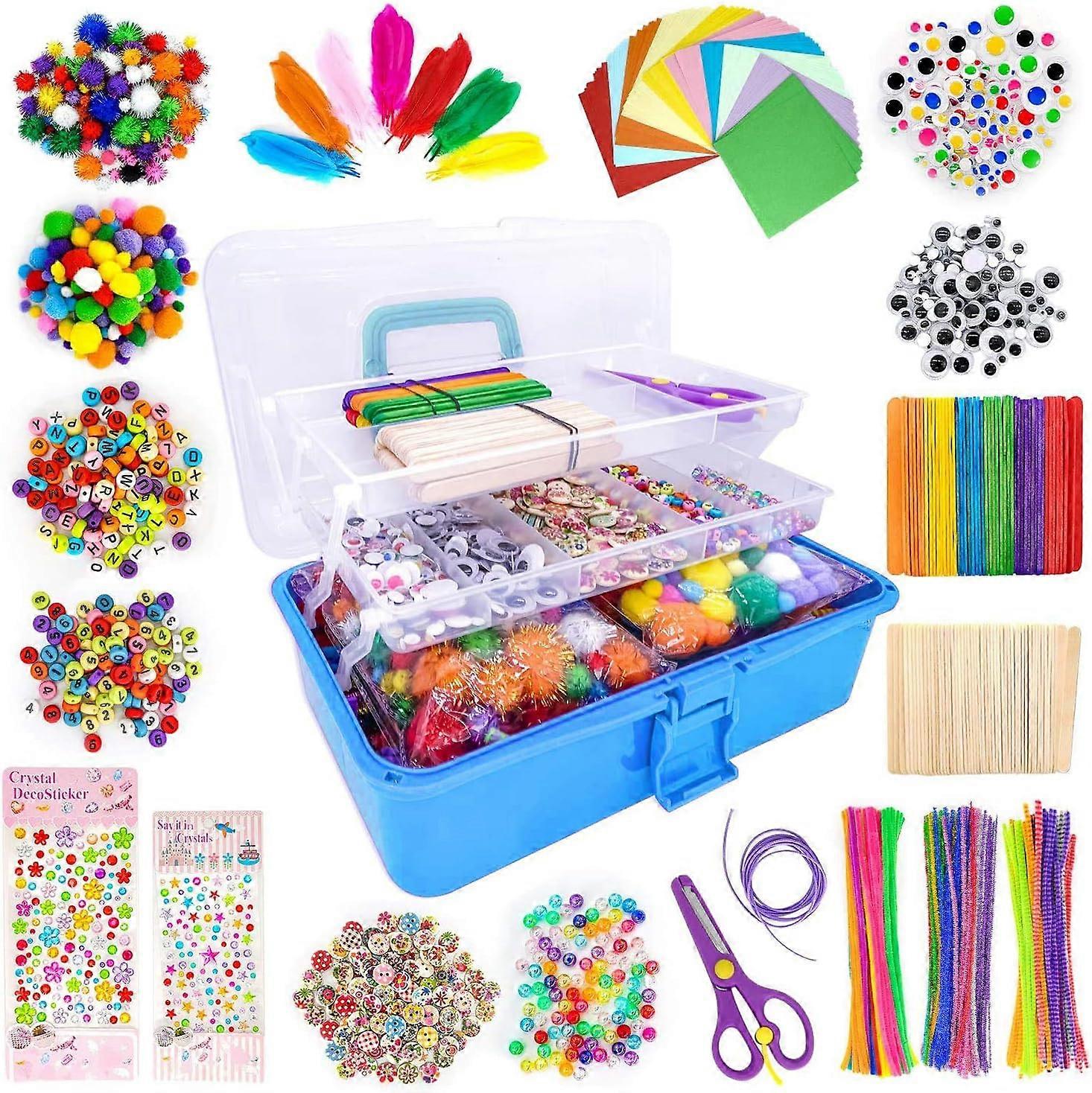2000+Pcs Craft Set for Children Craft Accessories in Craft Box Include
