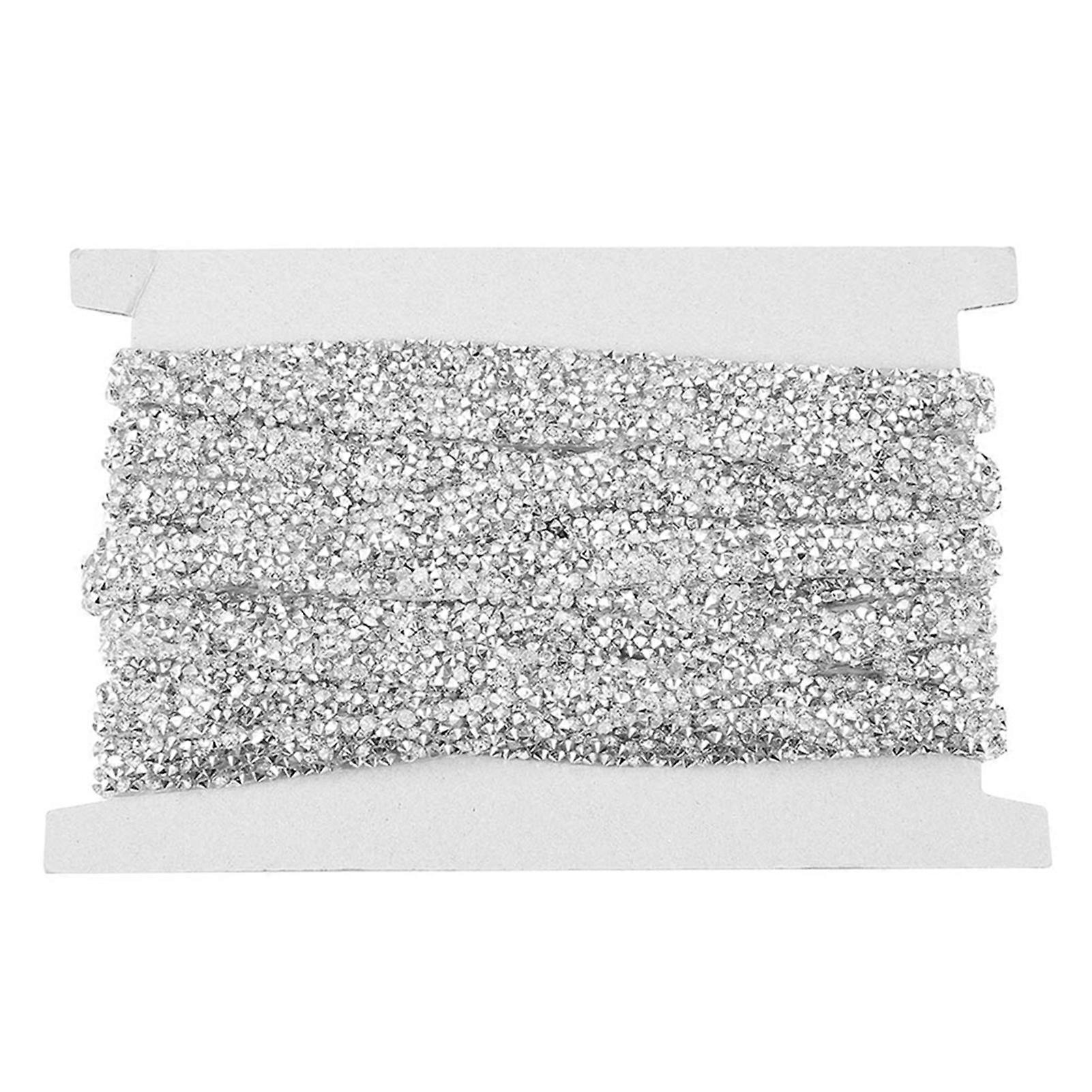 10yard/pack 10mm Silver Plastic Diamond Mesh Wrap Roll Rhinestone Ribbon Decoration
