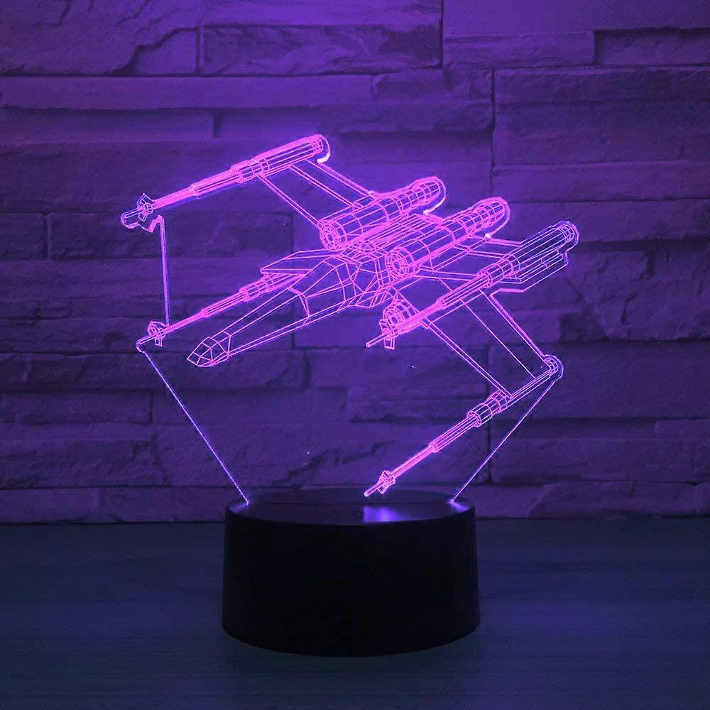 3D Fighter Plane Night Light Table Desk Optical Illusion Lam