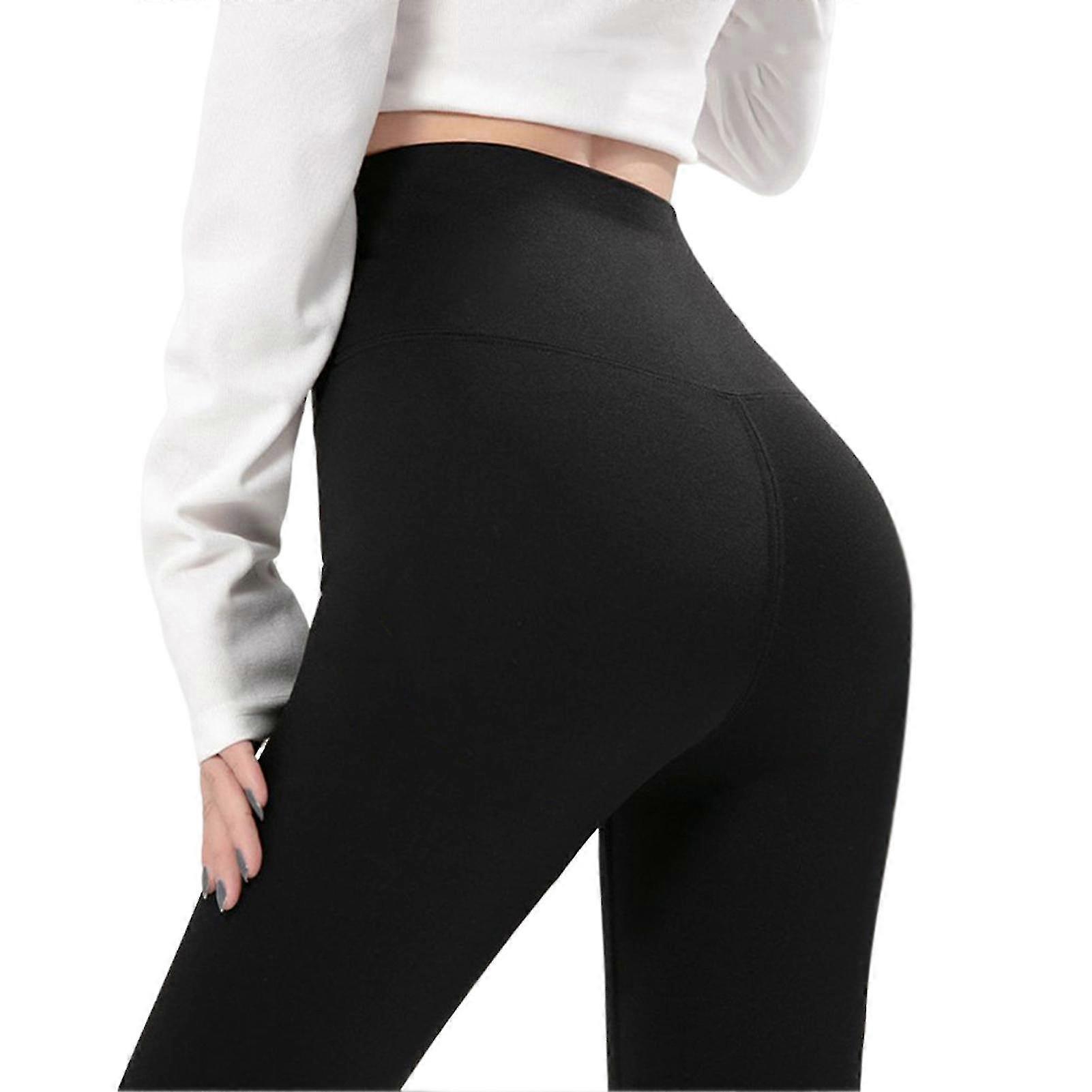 Winter Warm Tights Elastisk Tight Leggings For kvinner Elastisitet Solid Color
