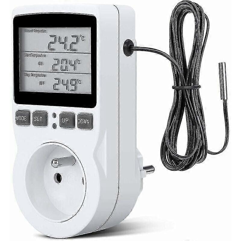 Thermostat Socket, Digital Timer Socket, Digital Programmable Socket With Sensor, Programmable Digital Timer, Heating Thermostat Socket Compatible Gre