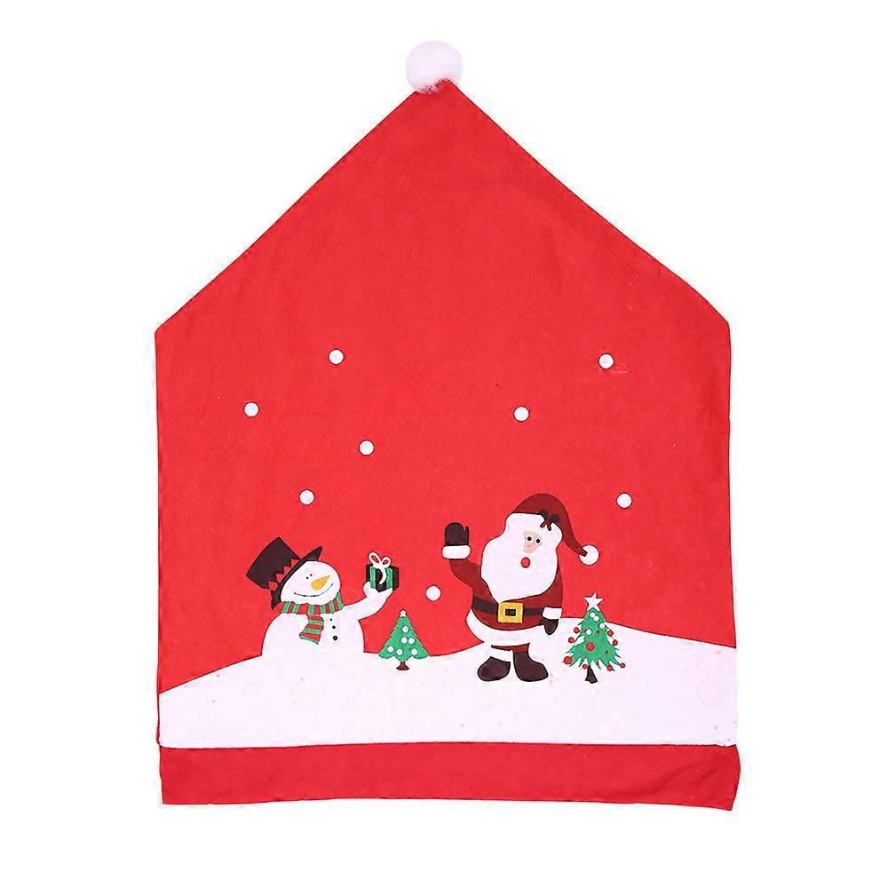Conjunto de 4 Capas de Cadeira de Natal com Chapéu de Papai Noel