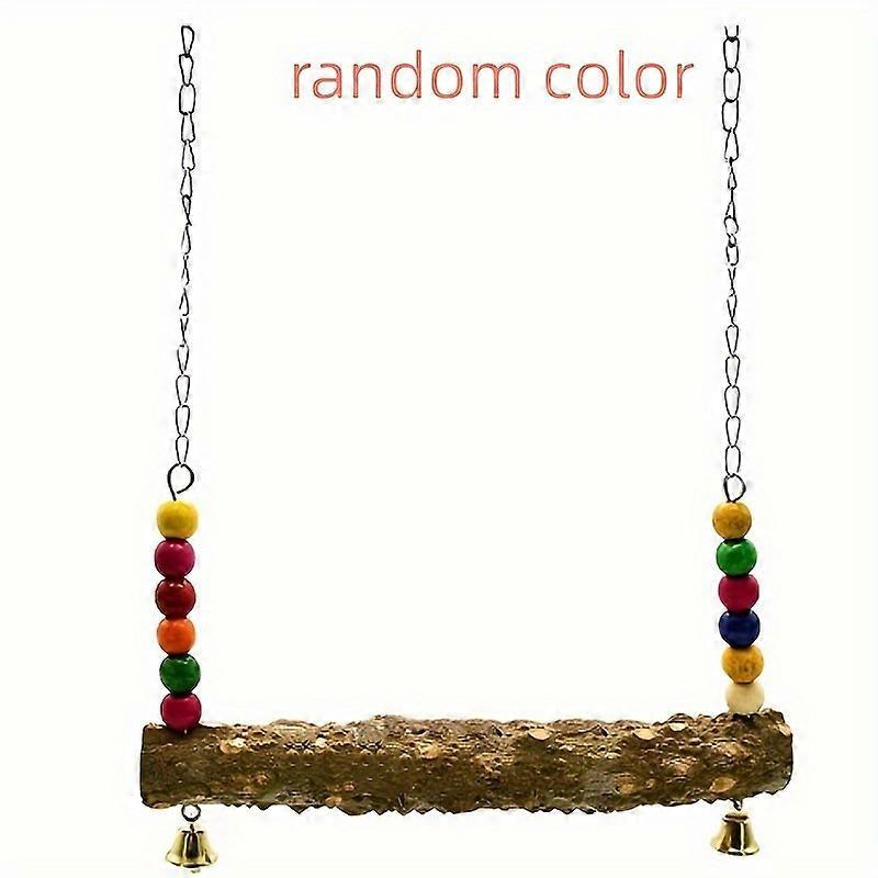 Vibrant Bead Chicken Swing Toy with Solid Wood Stand - A Captivating Playmate for Relaxation, Safe Claw Grinding, and Endless Fun