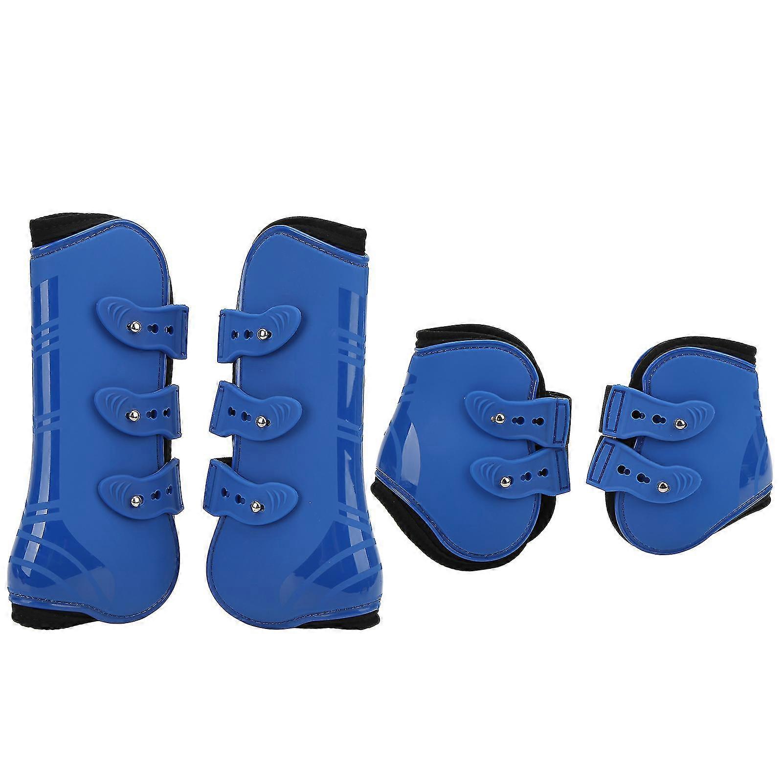 Neoprene Impact Resistant Horse Leg Boots for High Speed Sports - Set of 4 (Front and Hind) - Blue