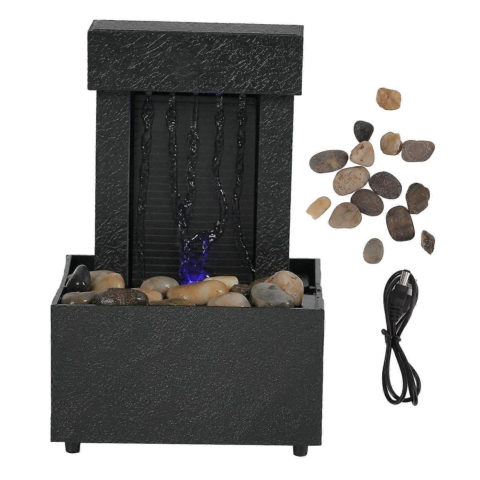 LED Color Changing Waterfall Tabletop Fountain for Office and Home Decor