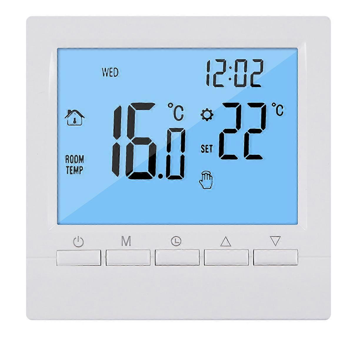 Programmable Digital Thermostat 3A Weekly Room Temperature Controller for Efficient Home Heating White Backlight