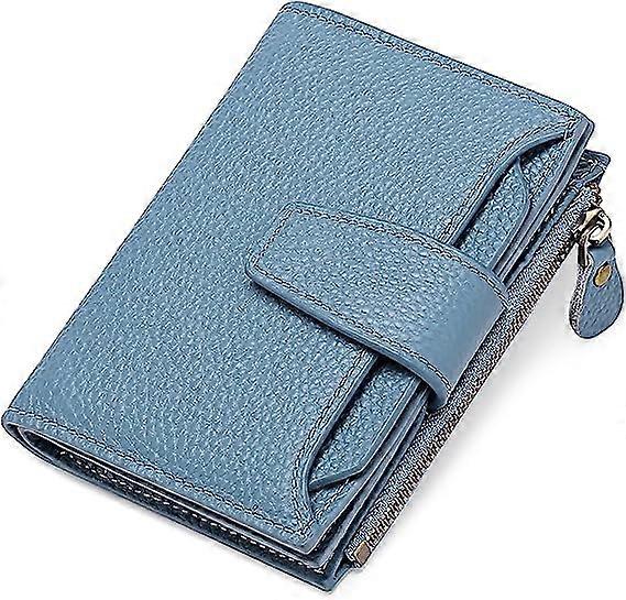 Women's small wallet leather double fold compact shielded small women's wallet