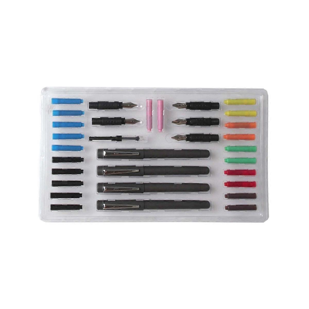 35pcs/Set Calligraphy Pen Set with Pen Holder Pen Nibs Colorfull Ink Sac Rocker Blotter Comic Pen S