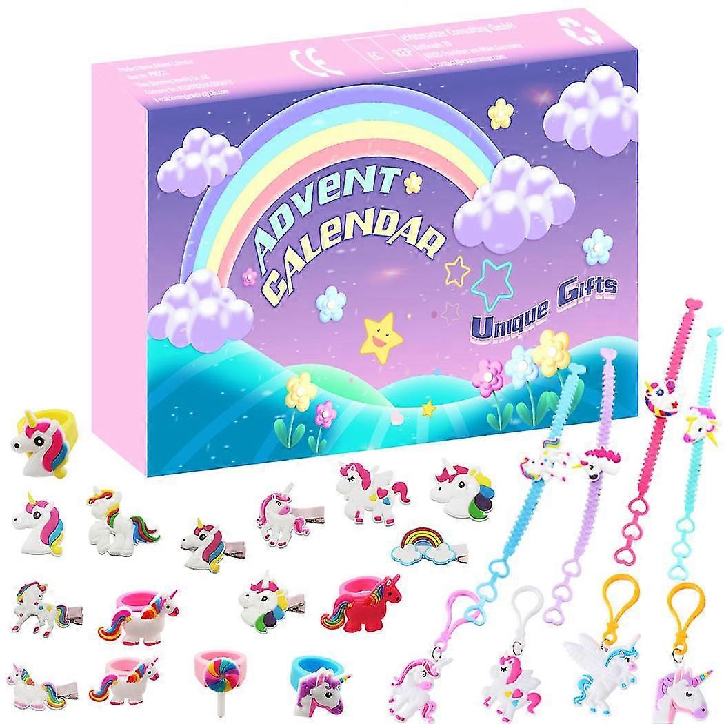 Neu Advent 24 Countdown Haarnadeln Ringe Blind Box für Mädchen