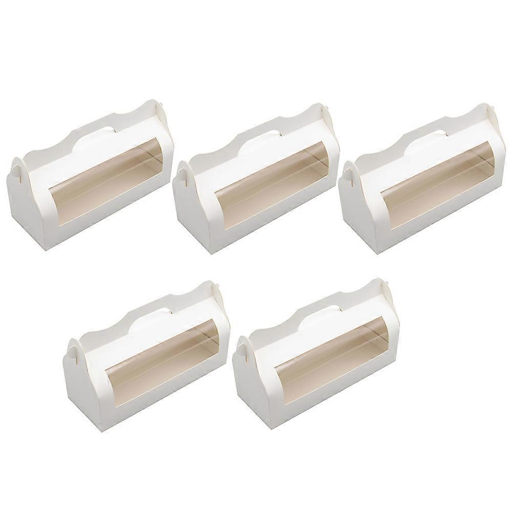 5pcs Toast Packaging Boxes Bread Boxes Portable Handheld Baking Food Boxes