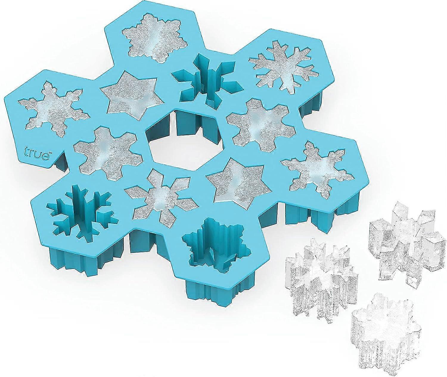 True Zoo 33405.75inch Snowflake Silicone Ice Cube Traymakes 6snowflakes 2.54x17.78x14.605cm, Blue
