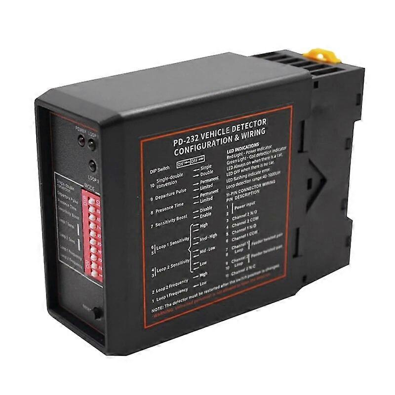 Smart Parking Double Channel Vehicle Exit Car Loop Detector PD232 Loop Detector For Access Control System Parking System Black