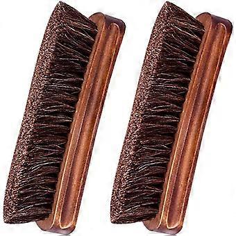 Shoe Brush, 2pcs Premium Horsehair Shoe Brush Shoe Shine Brush Shoe Polish Brushes