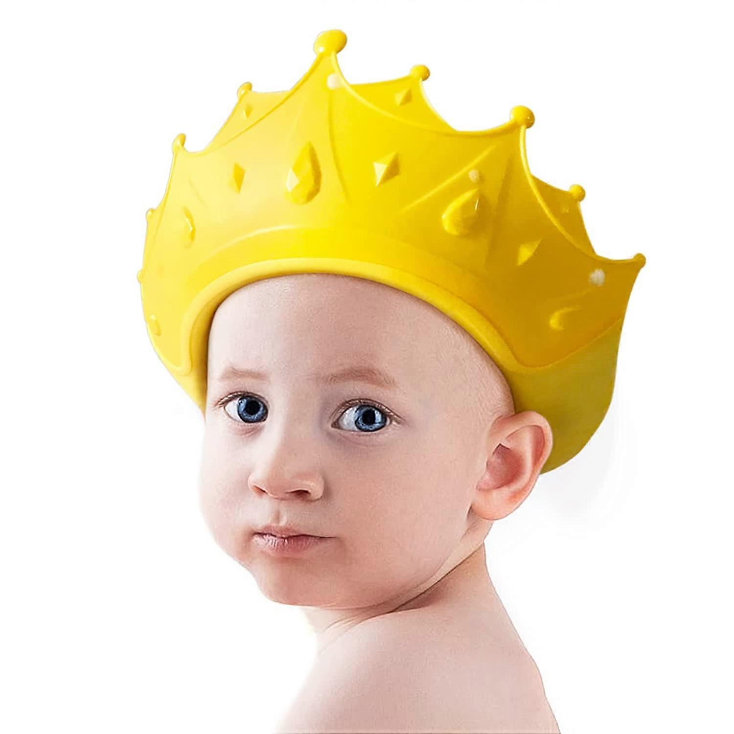 Baby Shower Cap Waterproof Shampoo hat, Adjustable Silicone Bathing Crown.