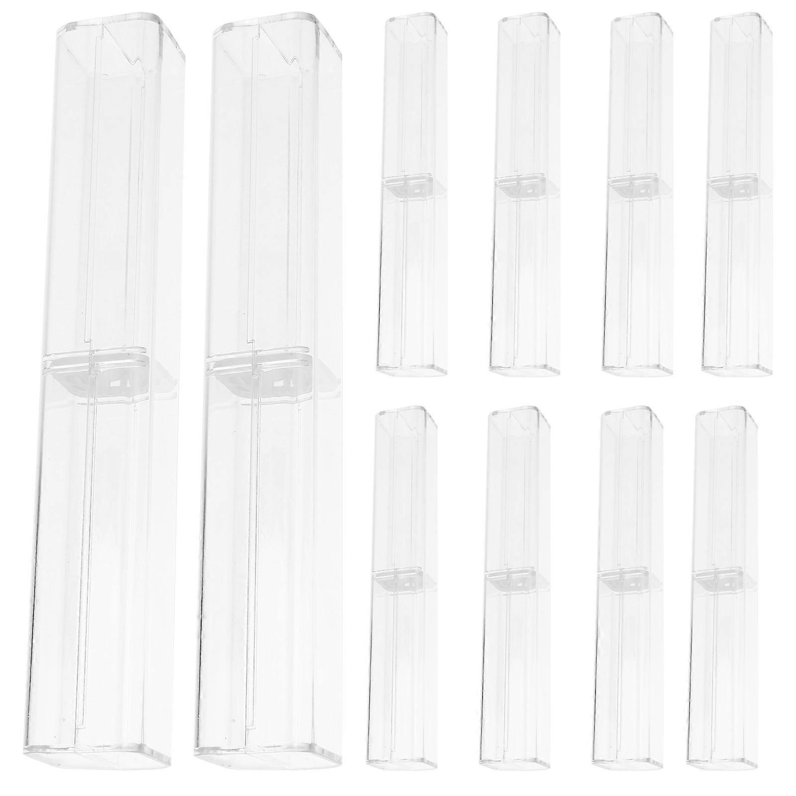 10pcs Pencil Cases Multi-function Pencil Storage Boxes Plastic Pencil Cases Students Pencil Boxes