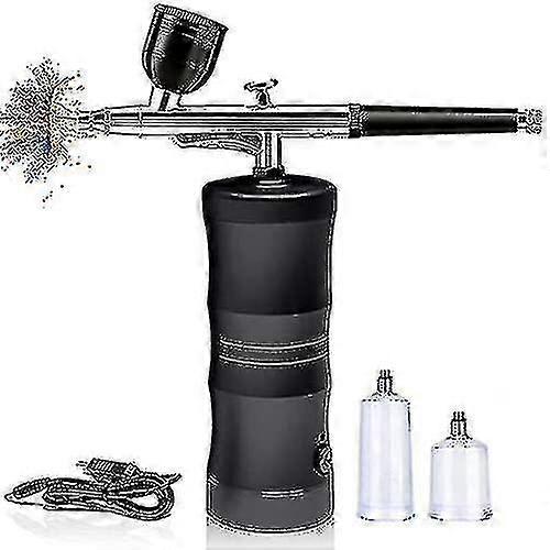 Airbrush Kit With Compressor Portable Mini Air Brush Spray Gun With Compressor Kit Single-dual Action Paint Set-black