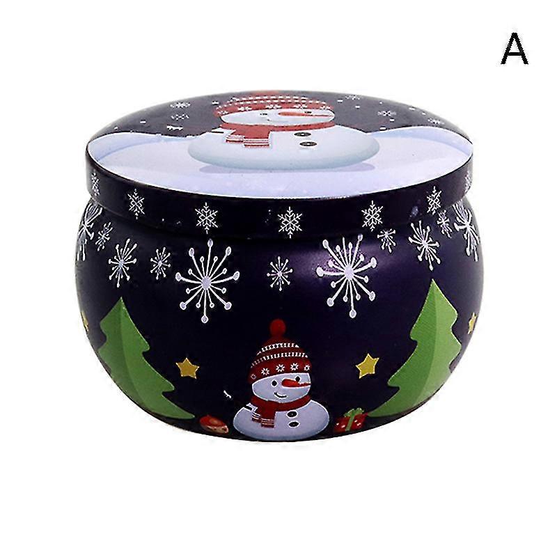 Mini Christmas Tinplate Round Candy Tin Can Scented Tin Jars Candle Container