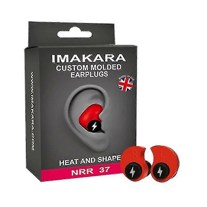 Noise reduction earplugs thermoplastic red