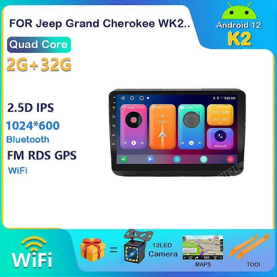Android 12 Octa-Core For Jeep Grand Cherokee WK2 2013 - 2020 Car Radio Multimedia Video Player Navigation No 2din 2 din DVD