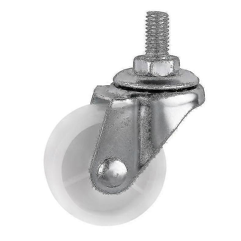 5 Pcs/lot Casters 1.5 Inch White Pp Screw Universal M6 Thread Roller Diameter 4cm Display Frame Wheel