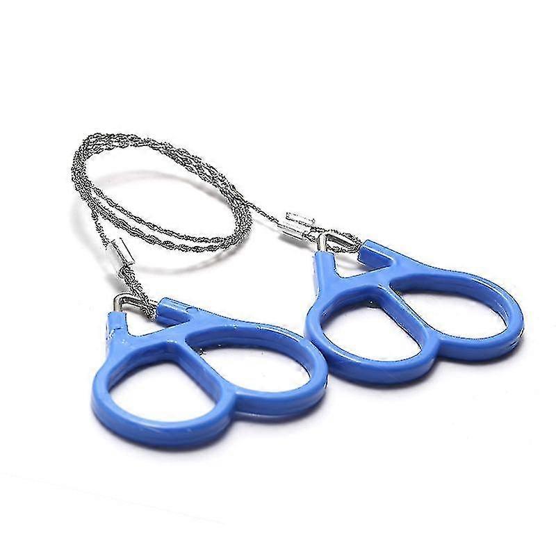 Mini Stainless Steel Wire Saw Ideal For Survival Gear Camping Hunting Tree Cutting Emergency Kit Tool Chain(1pc, Blue)