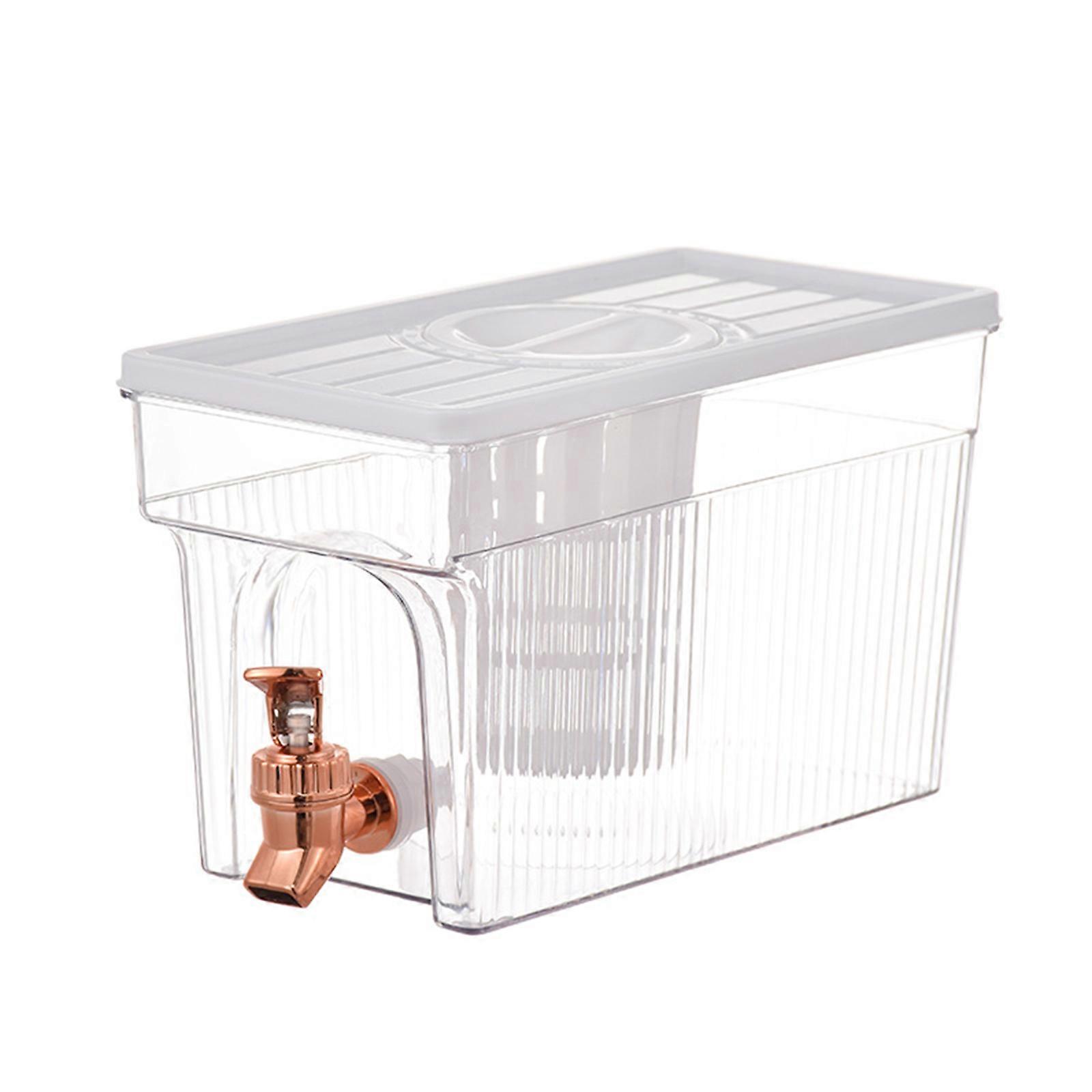 Kunststoff-Wassertopf-Kühlschrankschrank Wasserkocher mit Wasserhahn 3-Liter-Eistrinkspender mit Deckel für Partymilch, Soda-Trinkspender