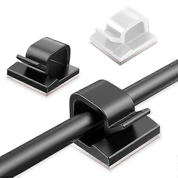 50-Pack Self-adhesive Cable Holders - Cable Clips White