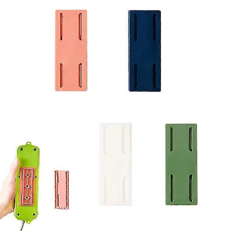 4 Pcs Self-adhesive Desktop Socket Fixers Adhesive Punch-free Holder Wall-mounted Power Strip Mount Plug-in
