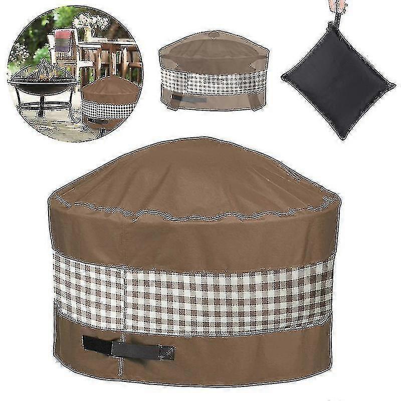 Outdoor Round Fire Pit Protective Cover Duck Covers Waterproof Dustproof Full Coverage Fire Pit Case