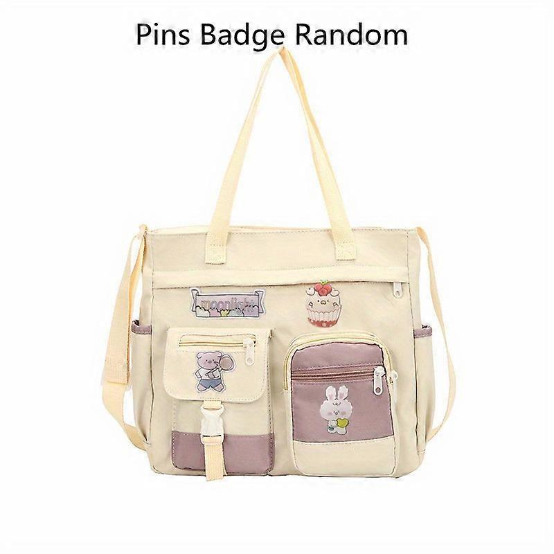 JUEGE * حقيبة كتف نايلون مقاومة للماء ، محفظة شارة كرتون نسائية كروس بودي بسحاب