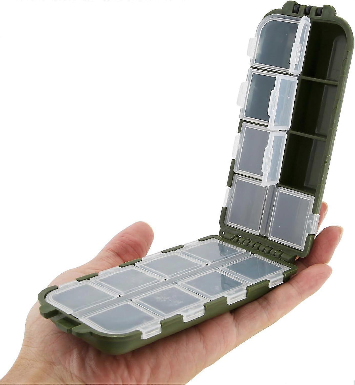 Small Fishing Box Portable Case, 16 Compartments Mini Storage Box Containers, Hooks Lure Baits Grid BoxFishing Accessories Box