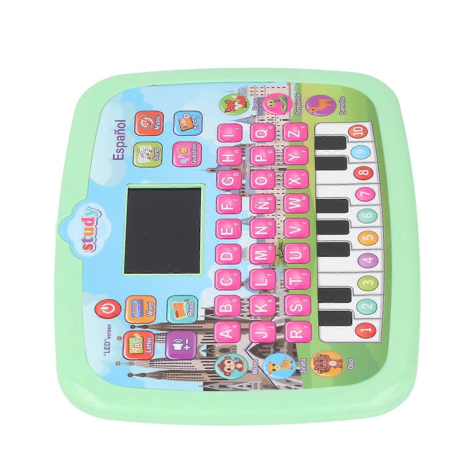 LED Spanish Learning Tablet for Toddlers Early Education Alphabet Words Numbers Math Learning Electr