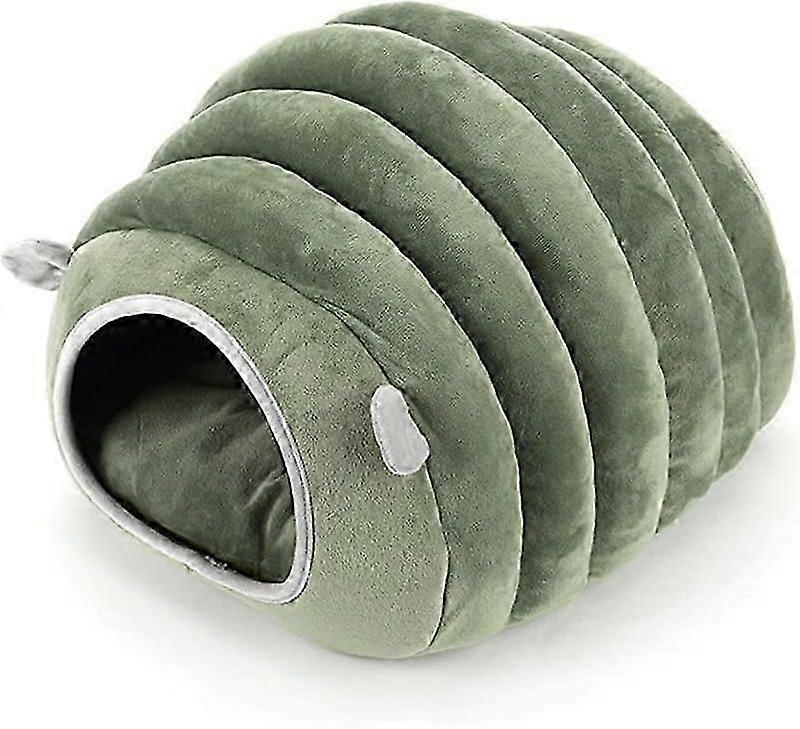 Cat Bed Cuddle Cave - Portable Igloo Bed with Removable Cushion, Warm House, Deep Green