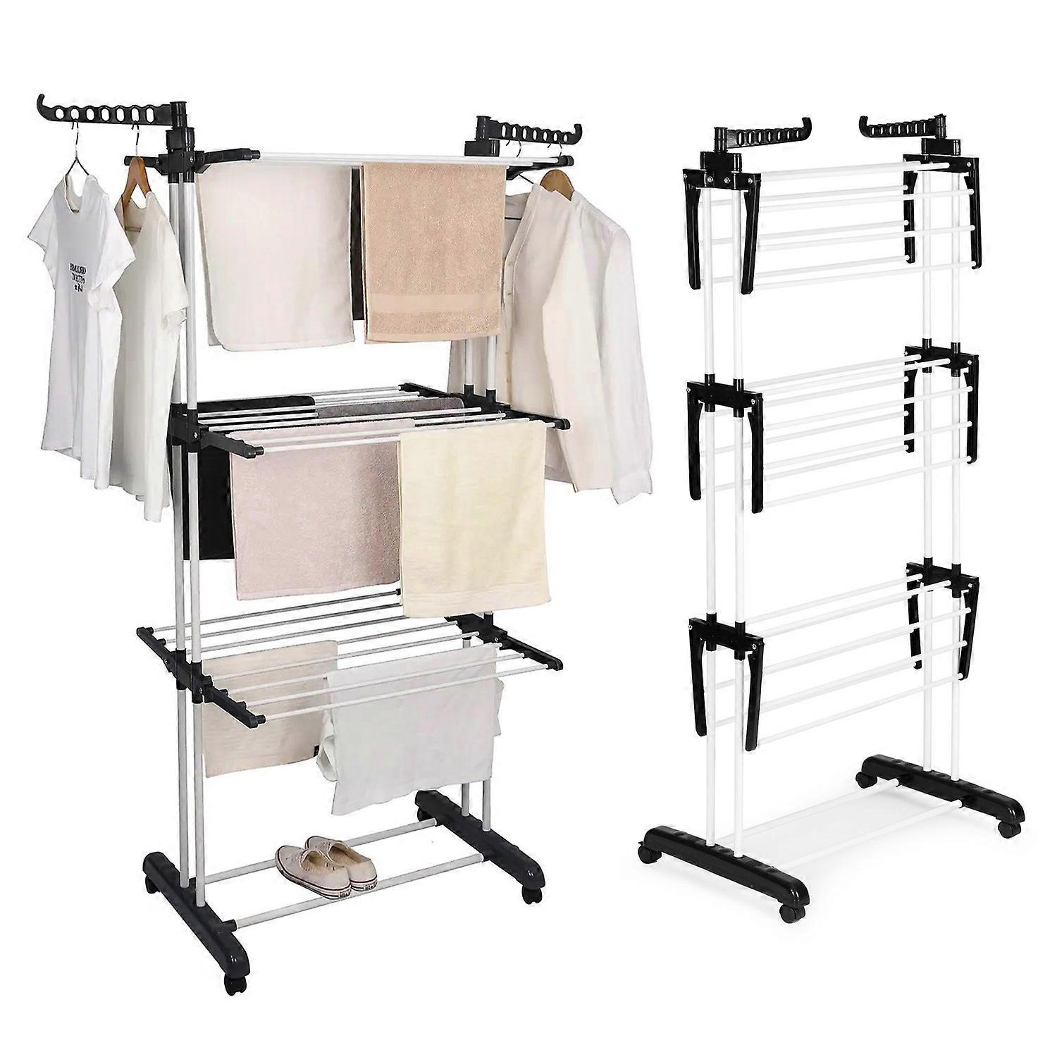 Séchoir vertical à roulettes, pliable